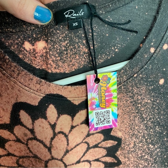 Rails Tie Front Edie Jersey Dress Womens Size XS Upcycled Floral Mandala Casual - Picture 9 of 15